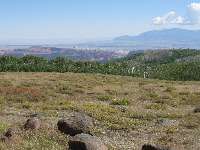 Boulder View of desert vistas - Henry Mtns. in distance