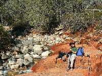 lounging lunch at Jack Creek burble