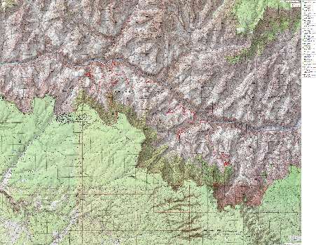 Map -  South Kaibab�Indian Gardens�Bright Angel�Lonetree�Grapevine�Cottonwood�Horseshoe Mesa�Grandview Point; 49 miles