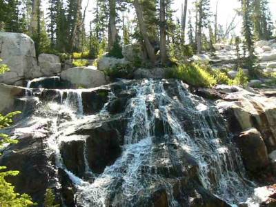 Movie of cascade 1 above Toxaway Lk, Day 2